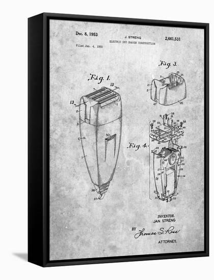 PP1011-Slate Remington Electric Shaver Patent Poster-Cole Borders-Framed Stretched Canvas