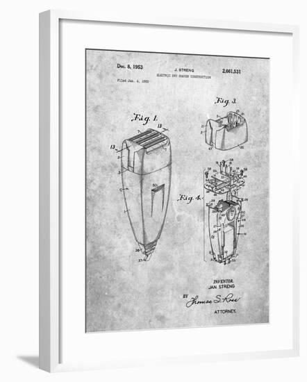 PP1011-Slate Remington Electric Shaver Patent Poster-Cole Borders-Framed Giclee Print