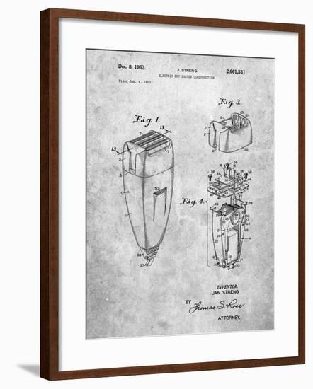 PP1011-Slate Remington Electric Shaver Patent Poster-Cole Borders-Framed Giclee Print