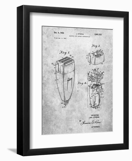 PP1011-Slate Remington Electric Shaver Patent Poster-Cole Borders-Framed Premium Giclee Print