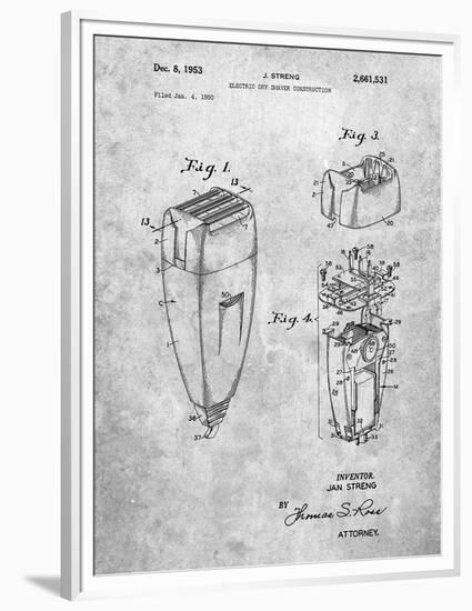 PP1011-Slate Remington Electric Shaver Patent Poster-Cole Borders-Framed Premium Giclee Print