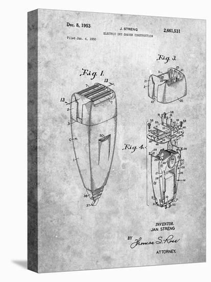 PP1011-Slate Remington Electric Shaver Patent Poster-Cole Borders-Stretched Canvas