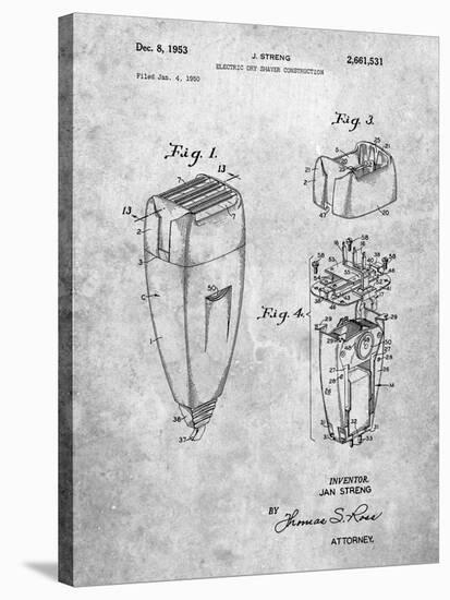 PP1011-Slate Remington Electric Shaver Patent Poster-Cole Borders-Stretched Canvas