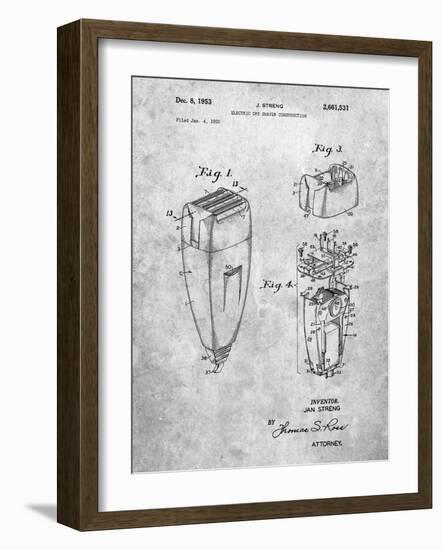 PP1011-Slate Remington Electric Shaver Patent Poster-Cole Borders-Framed Giclee Print