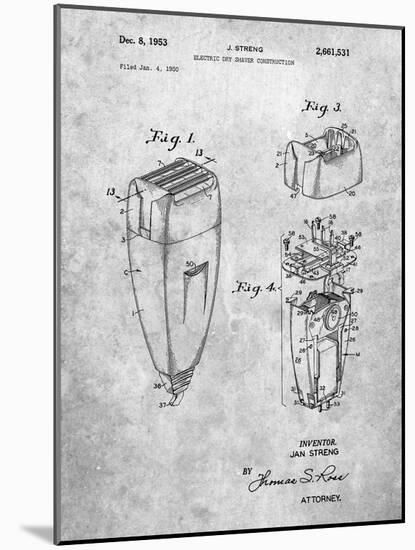 PP1011-Slate Remington Electric Shaver Patent Poster-Cole Borders-Mounted Giclee Print