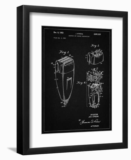 PP1011-Vintage Black Remington Electric Shaver Patent Poster-Cole Borders-Framed Premium Giclee Print