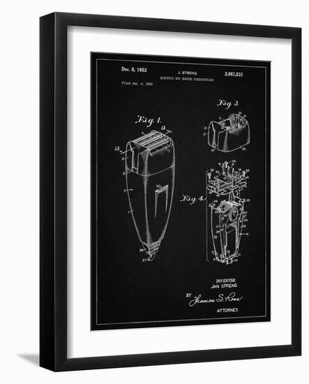 PP1011-Vintage Black Remington Electric Shaver Patent Poster-Cole Borders-Framed Giclee Print