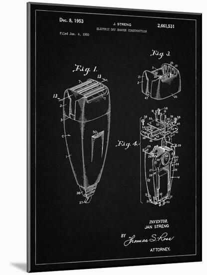 PP1011-Vintage Black Remington Electric Shaver Patent Poster-Cole Borders-Mounted Giclee Print