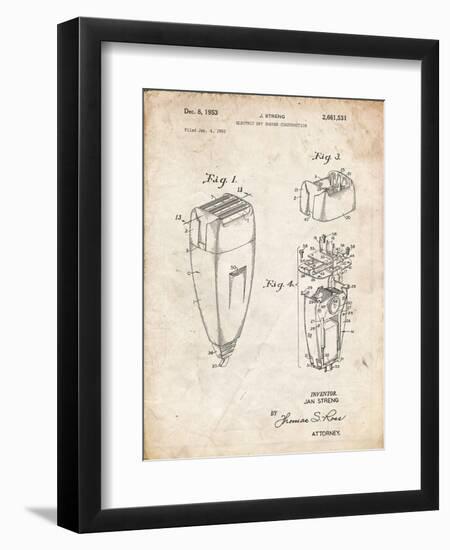 PP1011-Vintage Parchment Remington Electric Shaver Patent Poster-Cole Borders-Framed Premium Giclee Print