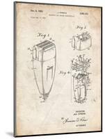 PP1011-Vintage Parchment Remington Electric Shaver Patent Poster-Cole Borders-Mounted Giclee Print