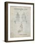 PP1014-Antique Grid Parchment Robert the Robot 1955 Toy Robot Patent Poster-Cole Borders-Framed Giclee Print