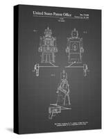 PP1014-Black Grid Robert the Robot 1955 Toy Robot Patent Poster-Cole Borders-Stretched Canvas