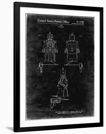 PP1014-Black Grunge Robert the Robot 1955 Toy Robot Patent Poster-Cole Borders-Framed Giclee Print