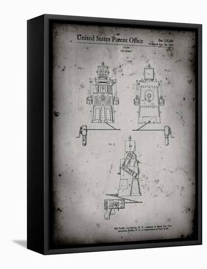 PP1014-Faded Grey Robert the Robot 1955 Toy Robot Patent Poster-Cole Borders-Framed Stretched Canvas