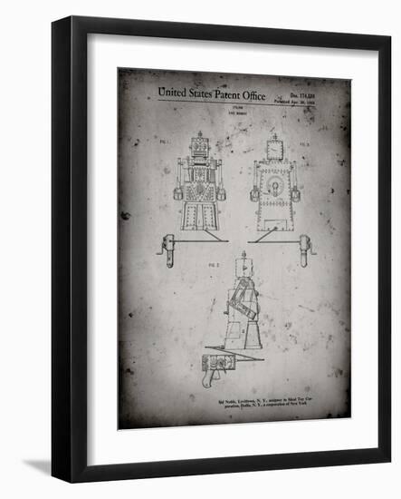 PP1014-Faded Grey Robert the Robot 1955 Toy Robot Patent Poster-Cole Borders-Framed Giclee Print