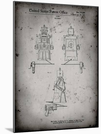 PP1014-Faded Grey Robert the Robot 1955 Toy Robot Patent Poster-Cole Borders-Mounted Giclee Print