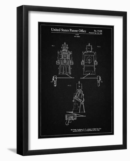 PP1014-Vintage Black Robert the Robot 1955 Toy Robot Patent Poster-Cole Borders-Framed Giclee Print