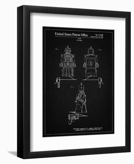 PP1014-Vintage Black Robert the Robot 1955 Toy Robot Patent Poster-Cole Borders-Framed Giclee Print