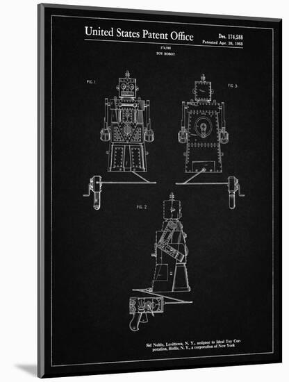 PP1014-Vintage Black Robert the Robot 1955 Toy Robot Patent Poster-Cole Borders-Mounted Giclee Print