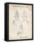 PP1014-Vintage Parchment Robert the Robot 1955 Toy Robot Patent Poster-Cole Borders-Framed Stretched Canvas