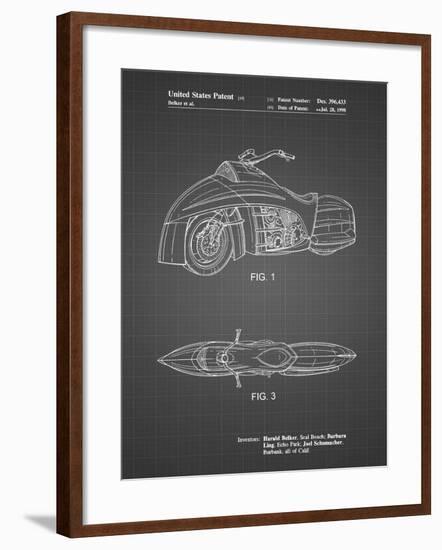 PP1015-Black Grid Robin Motorcycle Patent Poster-Cole Borders-Framed Giclee Print