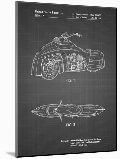 PP1015-Black Grid Robin Motorcycle Patent Poster-Cole Borders-Mounted Giclee Print