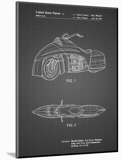 PP1015-Black Grid Robin Motorcycle Patent Poster-Cole Borders-Mounted Giclee Print