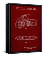 PP1015-Burgundy Robin Motorcycle Patent Poster-Cole Borders-Framed Stretched Canvas