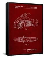 PP1015-Burgundy Robin Motorcycle Patent Poster-Cole Borders-Framed Stretched Canvas