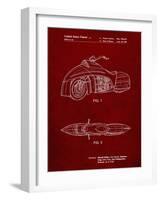 PP1015-Burgundy Robin Motorcycle Patent Poster-Cole Borders-Framed Giclee Print