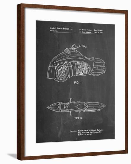 PP1015-Chalkboard Robin Motorcycle Patent Poster-Cole Borders-Framed Giclee Print