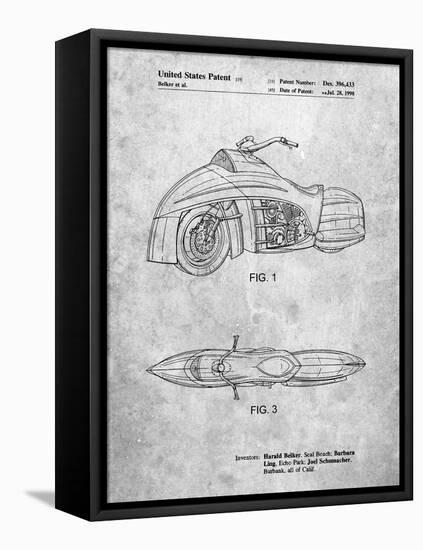 PP1015-Slate Robin Motorcycle Patent Poster-Cole Borders-Framed Stretched Canvas
