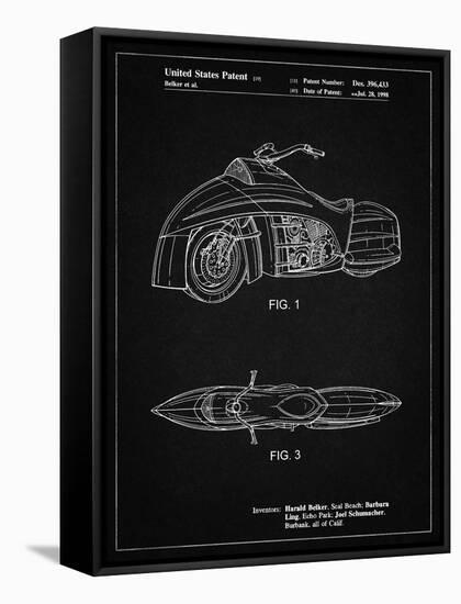 PP1015-Vintage Black Robin Motorcycle Patent Poster-Cole Borders-Framed Stretched Canvas