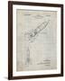 PP1016-Antique Grid Parchment Rocket Ship Concept 1963 Patent Poster-Cole Borders-Framed Giclee Print