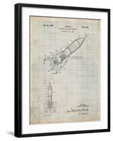 PP1016-Antique Grid Parchment Rocket Ship Concept 1963 Patent Poster-Cole Borders-Framed Giclee Print