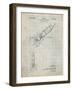 PP1016-Antique Grid Parchment Rocket Ship Concept 1963 Patent Poster-Cole Borders-Framed Giclee Print