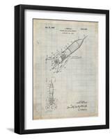 PP1016-Antique Grid Parchment Rocket Ship Concept 1963 Patent Poster-Cole Borders-Framed Giclee Print