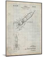 PP1016-Antique Grid Parchment Rocket Ship Concept 1963 Patent Poster-Cole Borders-Mounted Giclee Print