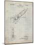 PP1016-Antique Grid Parchment Rocket Ship Concept 1963 Patent Poster-Cole Borders-Mounted Giclee Print