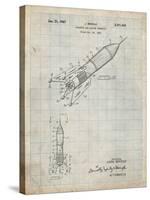 PP1016-Antique Grid Parchment Rocket Ship Concept 1963 Patent Poster-Cole Borders-Stretched Canvas