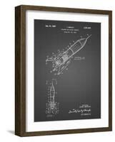 PP1016-Black Grid Rocket Ship Concept 1963 Patent Poster-Cole Borders-Framed Giclee Print