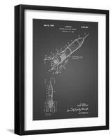 PP1016-Black Grid Rocket Ship Concept 1963 Patent Poster-Cole Borders-Framed Giclee Print