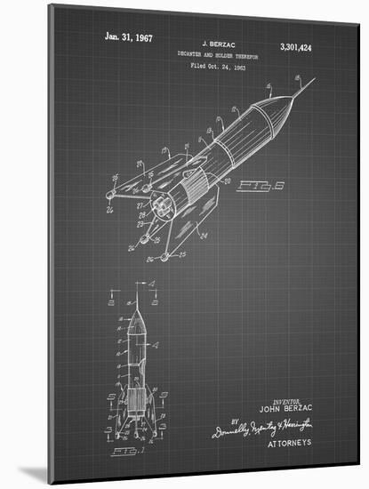 PP1016-Black Grid Rocket Ship Concept 1963 Patent Poster-Cole Borders-Mounted Giclee Print