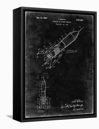 PP1016-Black Grunge Rocket Ship Concept 1963 Patent Poster-Cole Borders-Framed Stretched Canvas