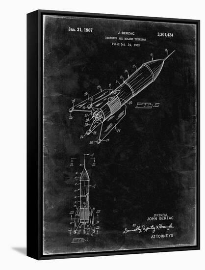 PP1016-Black Grunge Rocket Ship Concept 1963 Patent Poster-Cole Borders-Framed Stretched Canvas