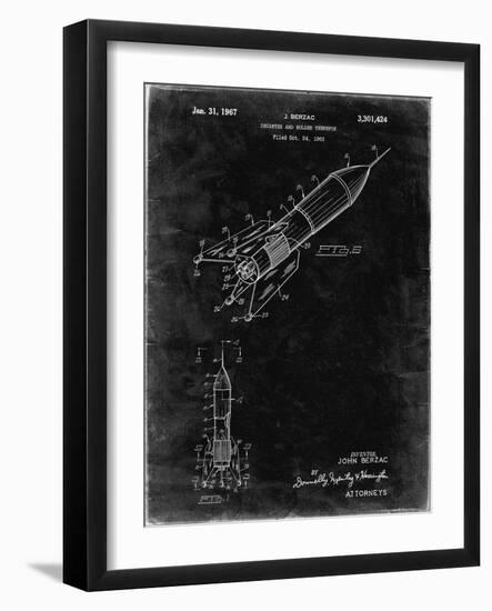 PP1016-Black Grunge Rocket Ship Concept 1963 Patent Poster-Cole Borders-Framed Giclee Print