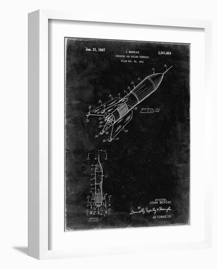 PP1016-Black Grunge Rocket Ship Concept 1963 Patent Poster-Cole Borders-Framed Giclee Print