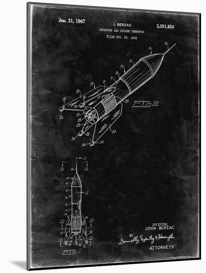 PP1016-Black Grunge Rocket Ship Concept 1963 Patent Poster-Cole Borders-Mounted Giclee Print