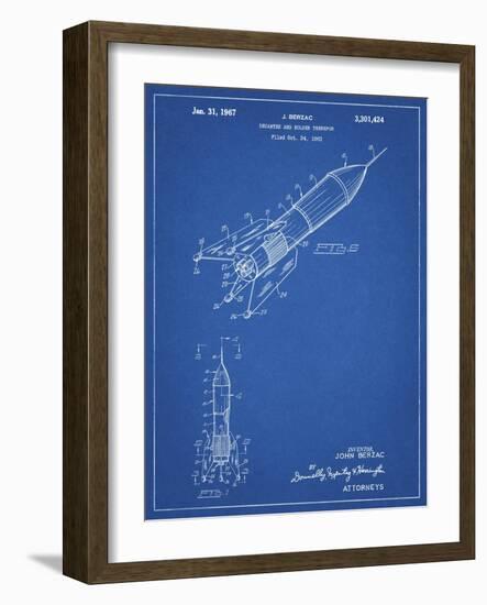 PP1016-Blueprint Rocket Ship Concept 1963 Patent Poster-Cole Borders-Framed Giclee Print