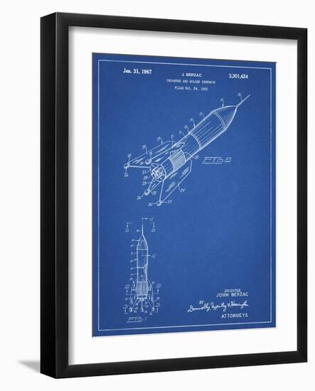 PP1016-Blueprint Rocket Ship Concept 1963 Patent Poster-Cole Borders-Framed Giclee Print